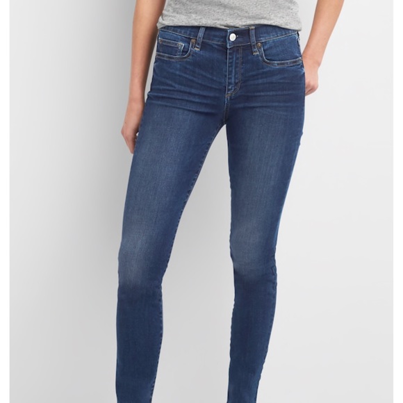 BOGO50%GAP True Skinny Distressed Hem Velvet Detai - Picture 2 of 8